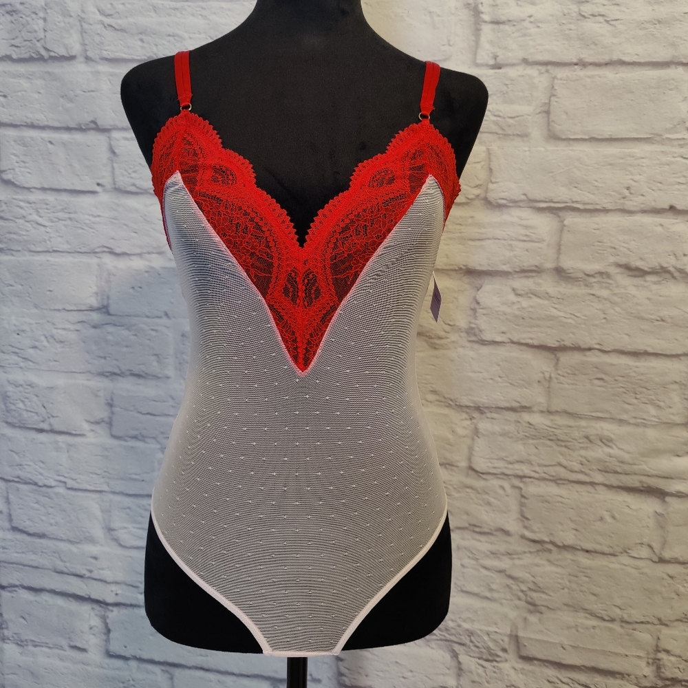Women's Small Auden Sheer Thong Bodysuit Lingerie